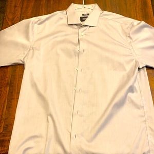 Men’s Dress Shirt, 16.5 Jos A Banks, Gray w/ gray pin stripe